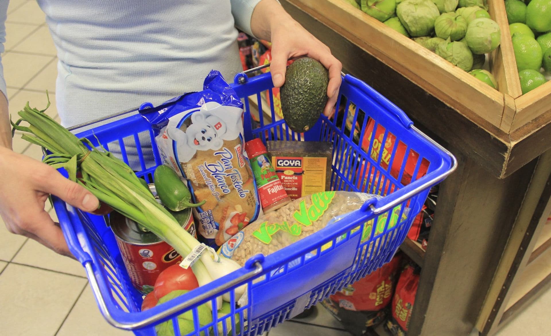 Inside Los Portales Supermarket — grocery aisle in Wilmington, NC